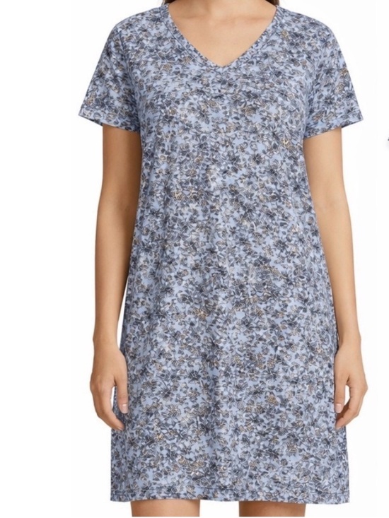 J. Jill Dresses & Skirts - J.Jill 100% Linen Dress XL Blue Gray Abstract Print V Neck Relaxed Boho Minimali
